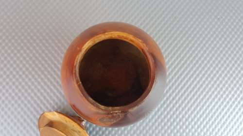 Vintage!  Wooden Pot-Barrel Vanity Pot With Lid.