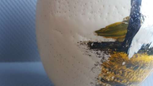 Vintage! Painted Ostrich Egg With Stand - Oudtshoorn South Africa.