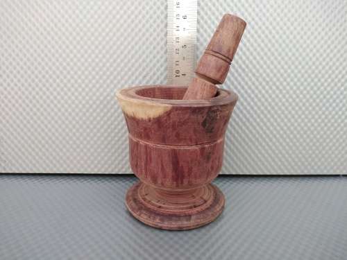 Vintage! Wooden Mortar & Pestle 9cm