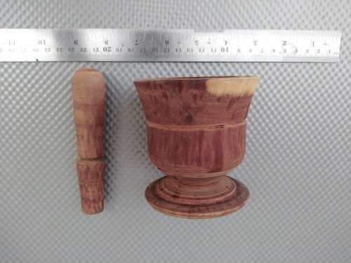 Vintage! Wooden Mortar & Pestle 9cm