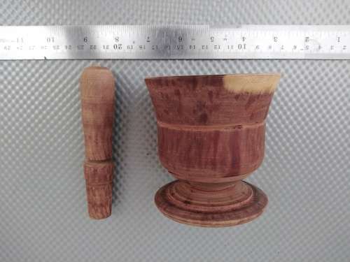 Vintage! Wooden Mortar & Pestle 9cm