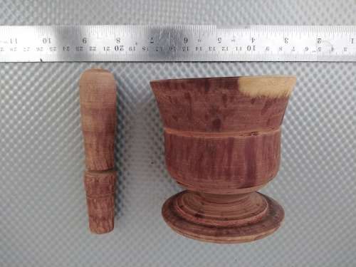 Vintage! Wooden Mortar & Pestle 9cm