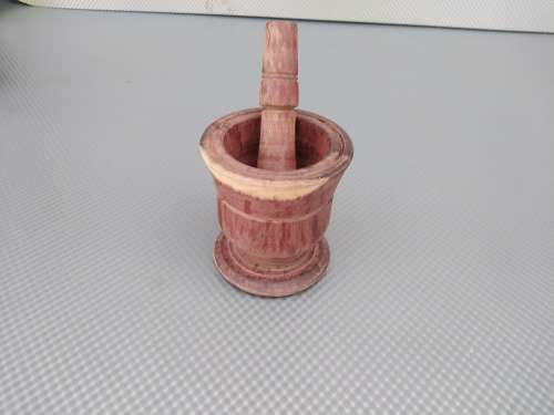 Vintage! Wooden Mortar & Pestle 9cm