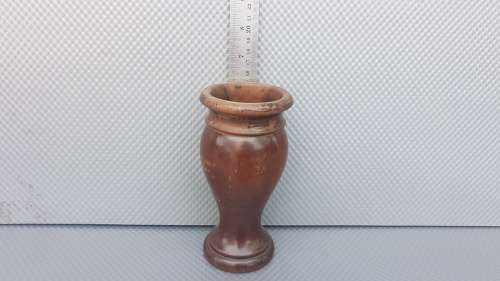Vintage!  Small Wood Turned Vase 15.5cm Tall.