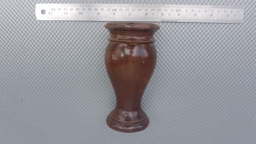 Vintage!  Small Wood Turned Vase 15.5cm Tall.