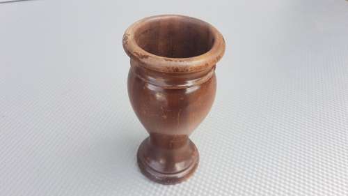 Vintage!  Small Wood Turned Vase 15.5cm Tall.