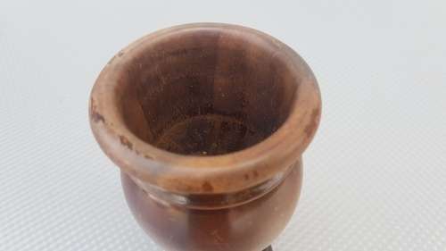 Vintage!  Small Wood Turned Vase 15.5cm Tall.