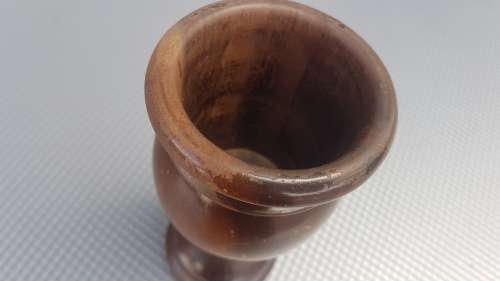 Vintage!  Small Wood Turned Vase 15.5cm Tall.
