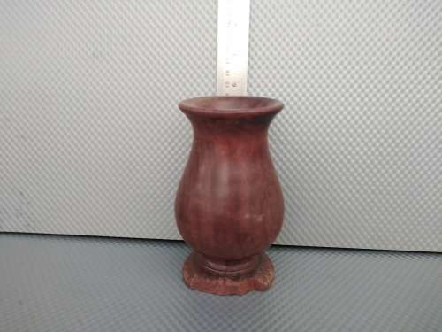 Vintage!  Small Wood Turned Vase 14cm Tall.