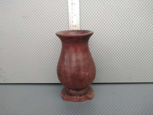 Vintage!  Small Wood Turned Vase 14cm Tall.