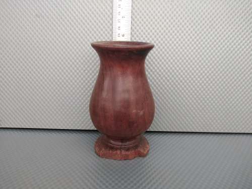 Vintage!  Small Wood Turned Vase 14cm Tall.