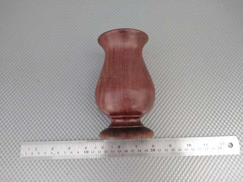 Vintage!  Small Wood Turned Vase 14cm Tall.