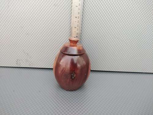 Vintage!  Turned Wood Spice/Snuff Jar With Lid.