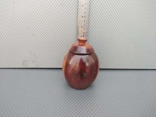 Vintage!  Turned Wood Spice/Snuff Jar With Lid.