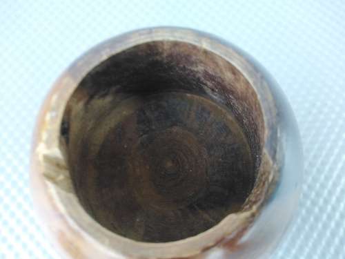 Vintage!  Turned Wood Spice/Snuff Jar With Lid.