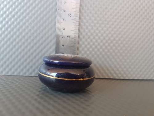 Vintage!  LIMOGES Cobalt Blue And Gold White Lidded Box