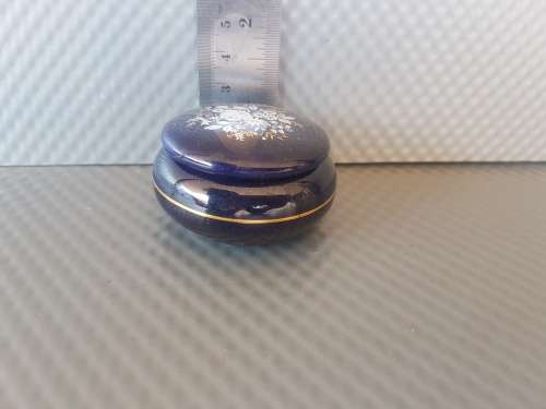 Vintage!  LIMOGES Cobalt Blue And Gold White Lidded Box