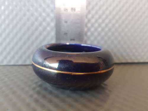 Vintage!  LIMOGES Cobalt Blue And Gold White Lidded Box