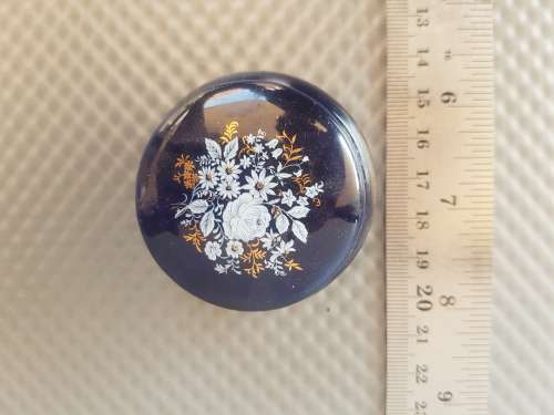 Vintage!  LIMOGES Cobalt Blue And Gold White Lidded Box