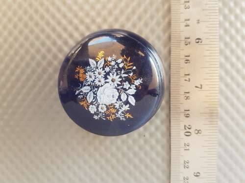 Vintage!  LIMOGES Cobalt Blue And Gold White Lidded Box