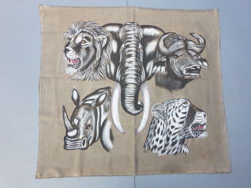 Painted "Big 5" On Canvas.