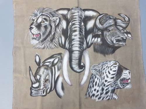Painted "Big 5" On Canvas.