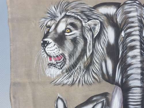 Painted "Big 5" On Canvas.