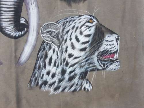 Painted "Big 5" On Canvas.