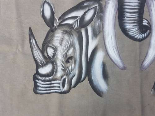 Painted "Big 5" On Canvas.