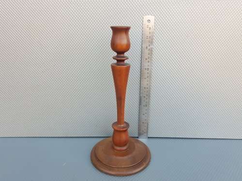Vintage! 28.5cm Wood Turned Candlestick Holder.