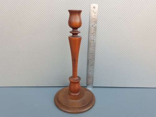 Vintage! 28.5cm Wood Turned Candlestick Holder.