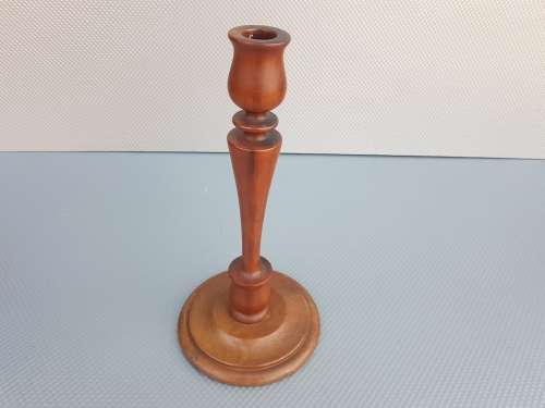 Vintage! 28.5cm Wood Turned Candlestick Holder.