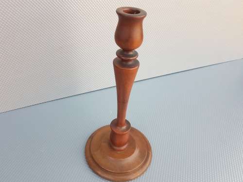Vintage! 28.5cm Wood Turned Candlestick Holder.