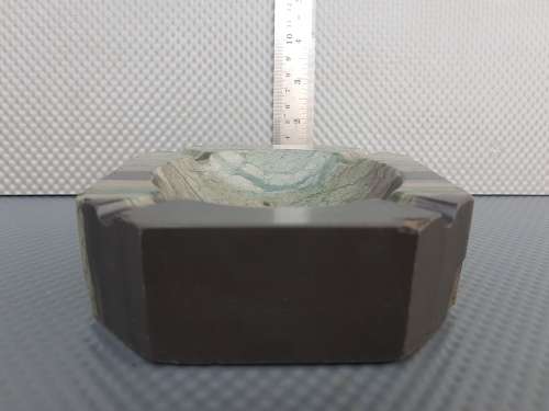 Vintage! Ashtray Or Vide Poche In Green Onyx.