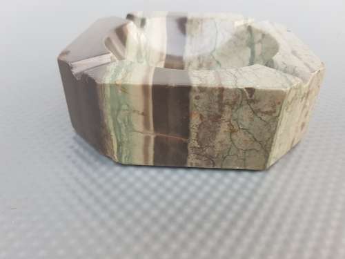 Vintage! Ashtray Or Vide Poche In Green Onyx.