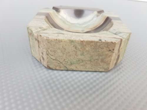 Vintage! Ashtray Or Vide Poche In Green Onyx.