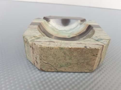 Vintage! Ashtray Or Vide Poche In Green Onyx.