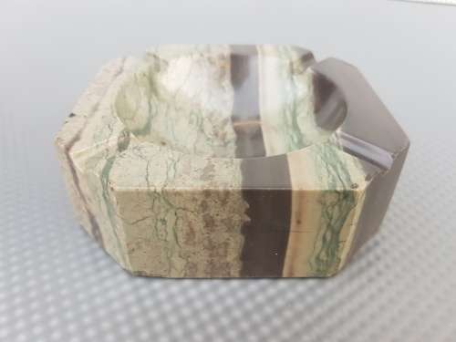 Vintage! Ashtray Or Vide Poche In Green Onyx.