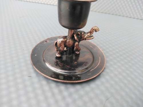 Vintage! Brass Finish Souvenir Elephant Candle Holders.