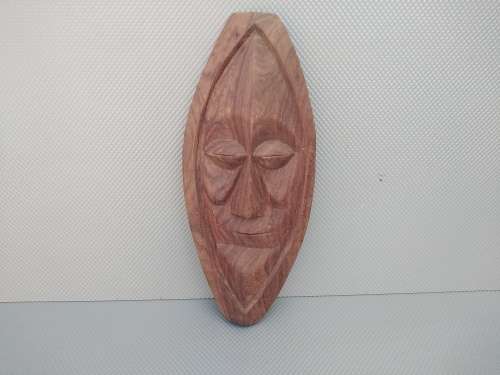 Vintage! African Hand Carved Wooden Mask Hanging.