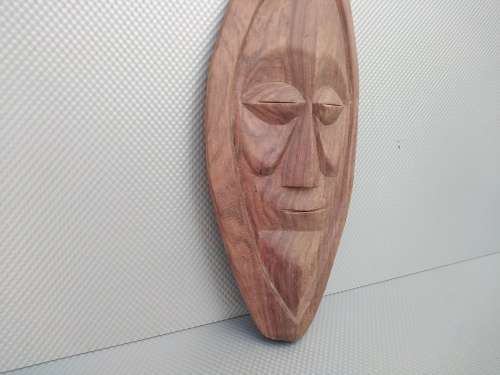Vintage! African Hand Carved Wooden Mask Hanging.