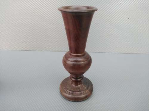 Vintage! Beautiful Pair Of Hand Carved Wooden Vases.