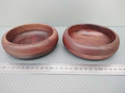 Vintage! Pair Of Hand Made Wooden Bowls 14cm.