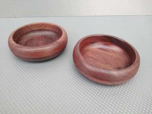Vintage! Pair Of Hand Made Wooden Bowls 14cm.