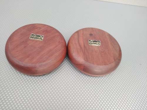 Vintage! Pair Of Hand Made Wooden Bowls 14cm.