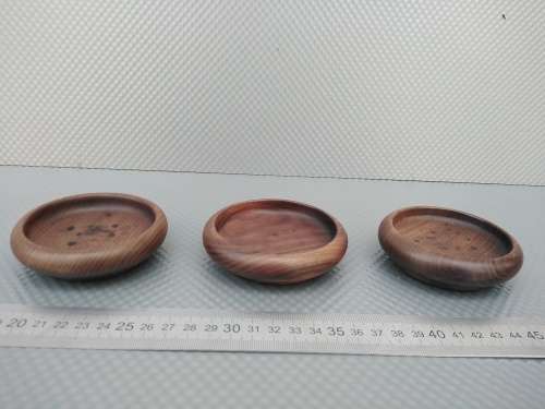 Vintage! Trio Of Wooden Trinket / Pin Dishes.
