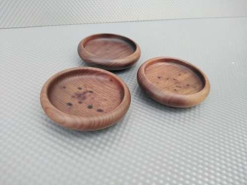 Vintage! Trio Of Wooden Trinket / Pin Dishes.