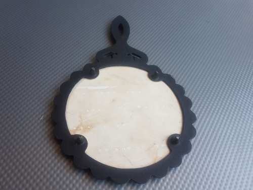 Vintage! Currier & Ives Cast Iron And Ceramic Trivets.