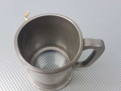 Vintage! Glass Bottom English Pewter Tankard