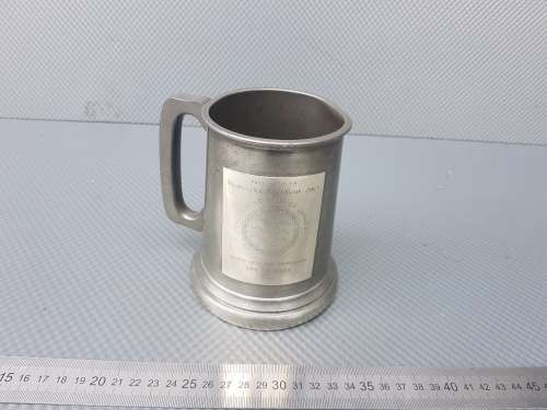 Vintage! Glass Bottom English Pewter Tankard